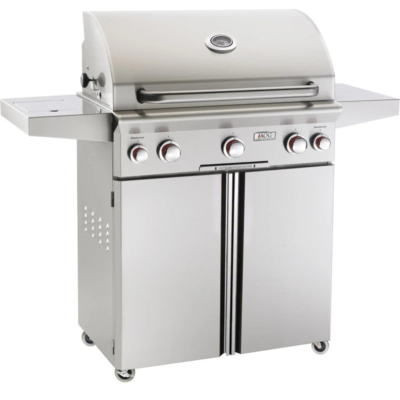 American Outdoor T-Series Grill 30-Inch Freestanding Grill With Rotisserie Backburner and Side Burner - Patioscape Outdoors