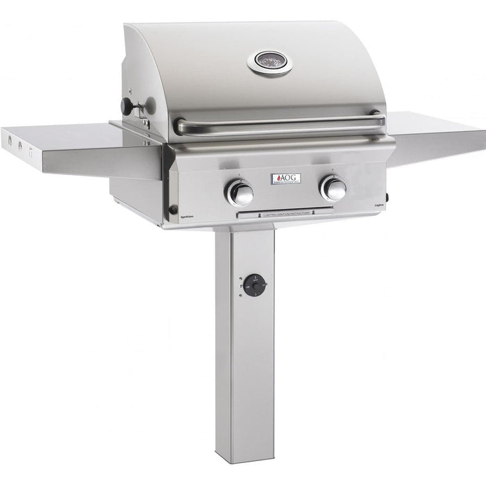 American Outdoor L-Series 24-Inch Grill On In-Ground Post