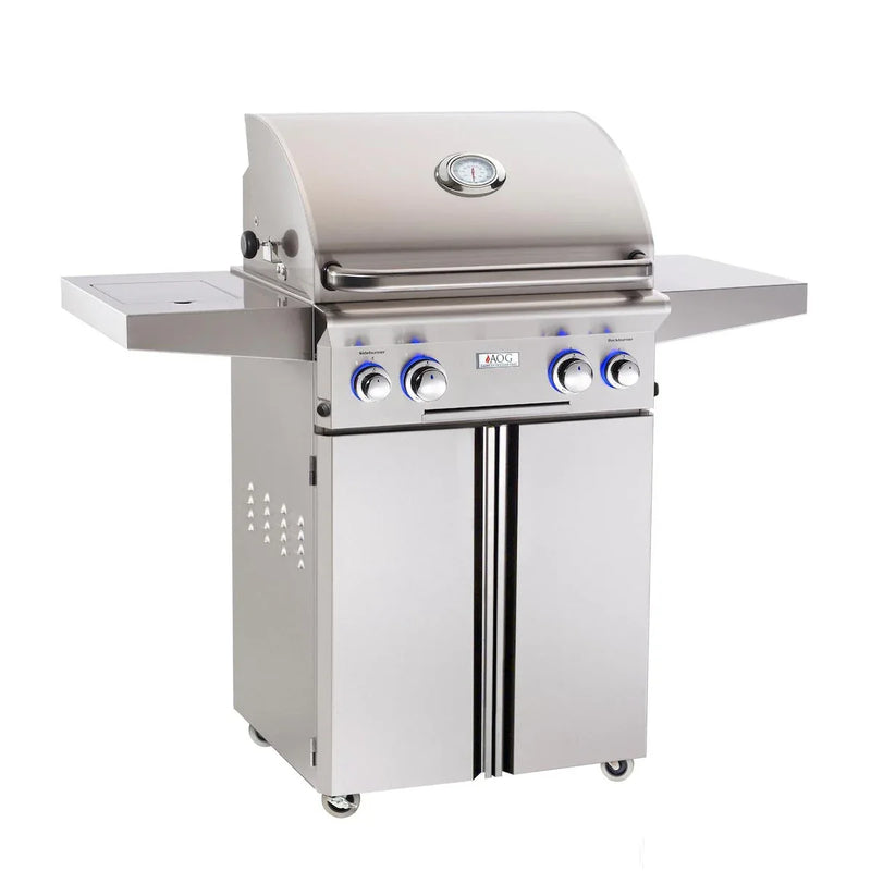 American Outdoor Grill L-Series 24-inch Freestanding Grill With Rotisserie and Single Side Burner - Patioscape Outdoors