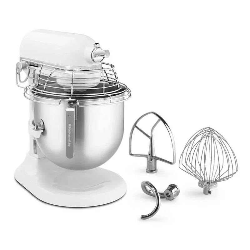 KitchenAid KSMC895WH Planetary Mixer, 8 Quart, Stainless Steel Bowl, White - Patioscape Outdoors