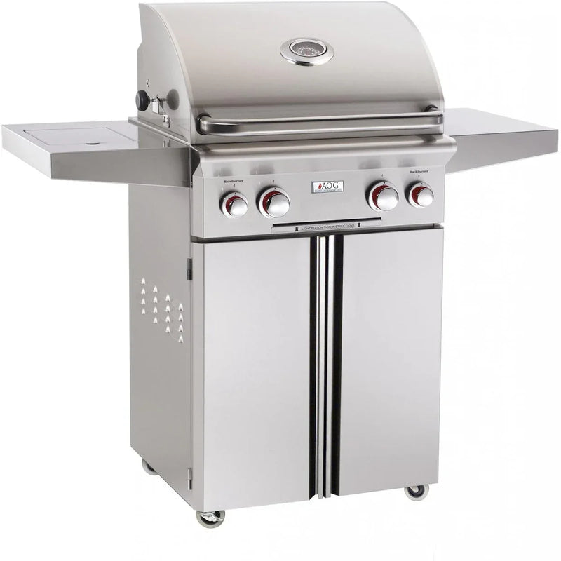 American Outdoor Grill T-Series 24-Inch Freestanding Grill With Rotisserie Backburner and Side Burner - Patioscape Outdoors