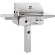 American Outdoor Grill T-Series 24-Inch 2-Burner Gas Grill on In-Ground Post With Rotisserie Backburner - Patioscape Outdoors