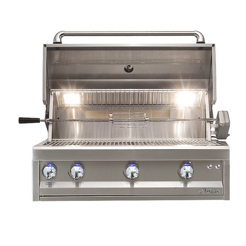 Artisan Professional 36-Inch Propane Gas Built-In Grill w/ Rotisserie and Lights - ARTP-36-LP