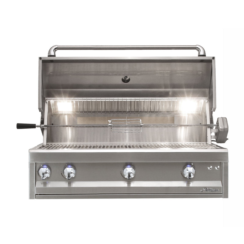 Artisan Professional 42-Inch Propane Gas Built-In Grill w/ Rotisserie and Lights - ARTP-42-LP