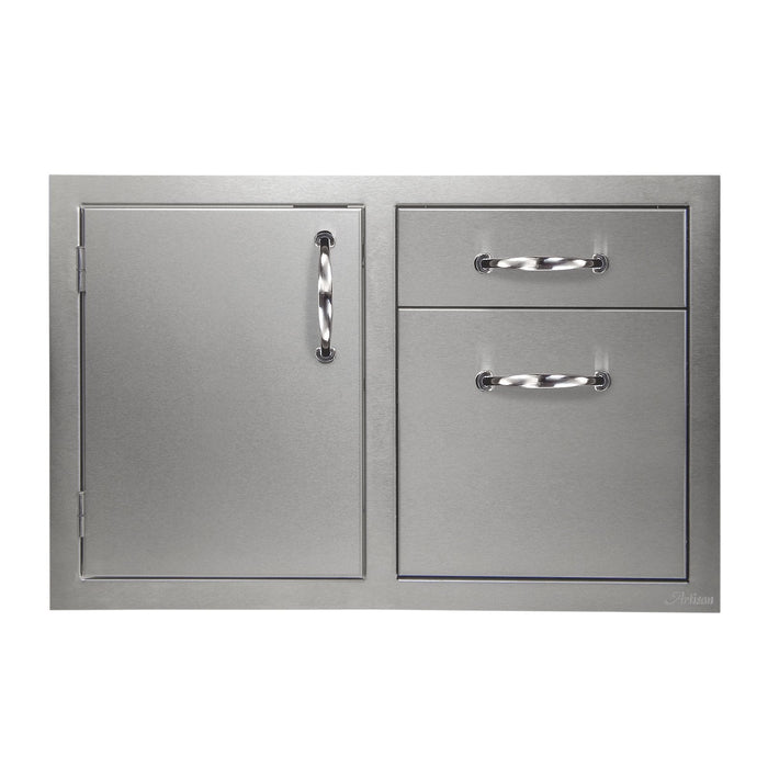 Artisan 32-Inch Stainless Steel Single Door, Double Drawer Storage Combo - ARTP-DDC-32SC