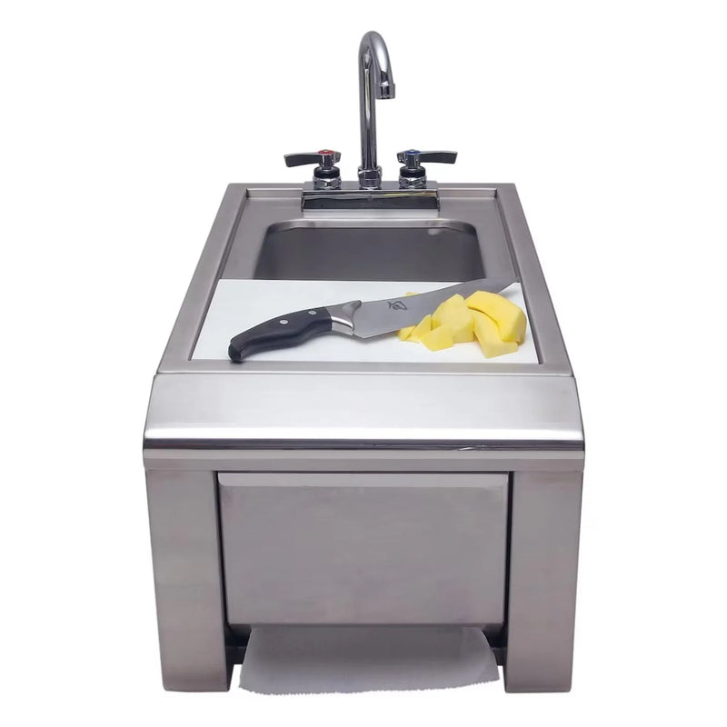 Alfresco 14-Inch Outdoor Rated Prep And Wash Sink w/ Towel Dispenser - Patioscape Outdoors