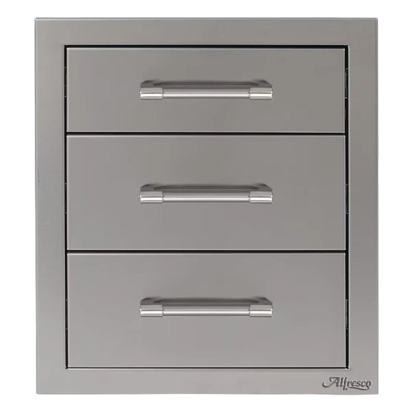 Alfresco 17-Inch Stainless Steel Soft-Close Triple Drawer - Patioscape Outdoors