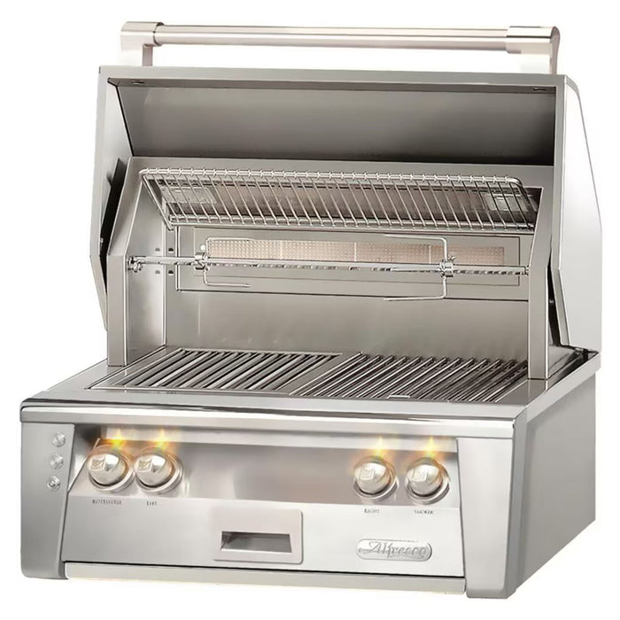 Alfresco 30" Built-In Stainless Steel Gas Grill with Rotisserie & Smoker System
