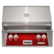 Alfresco 30" Carmine Red Built-In Gas Grill with Rotisserie, Sear Zone & Smoker System - Patioscape Outdoors