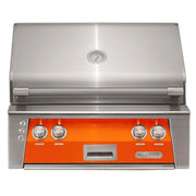 Alfresco 30" Luminous Orange Built-In Gas Grill with Sear Zone, Rotisserie & Smoker Drawer - Patioscape Outdoors
