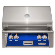 Alfresco 30" Ultramarine Blue Built-In Gas Grill with Rotisserie, Sear Zone & Smoker System - Patioscape Outdoors