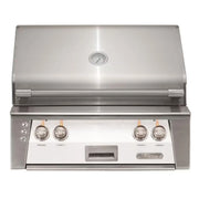 Alfresco 30" Built-In Matte Signal White Gas Grill with Rotisserie & Smoker Drawer - Patioscape Outdoors