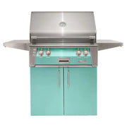 Alfresco 30-Inch Stainless Steel Freestanding Gas Grill w/ Rotisserie in Light Green - Patioscape Outdoors
