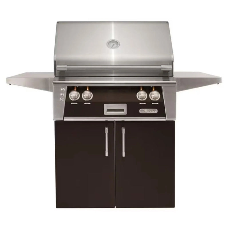 Alfresco 30-Inch Stainless Steel Freestanding Gas Grill w/ Rotisserie in Matte Jet Black - Patioscape Outdoors
