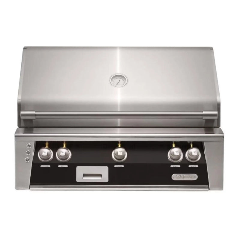 Alfresco 36" Matte Jet Black Built-In Gas Grill with Rotisserie, Sear Zone & Smoker System - Patioscape Outdoors