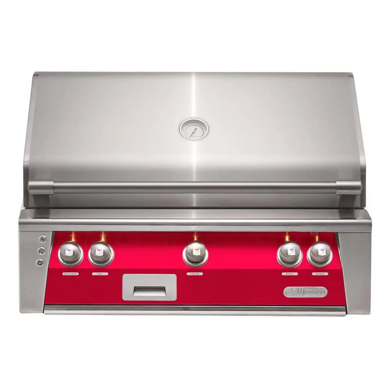 Alfresco 36" Raspberry Red Built-In Gas Grill with Rotisserie, Sear Zone & Signature Smoker - Patioscape Outdoors