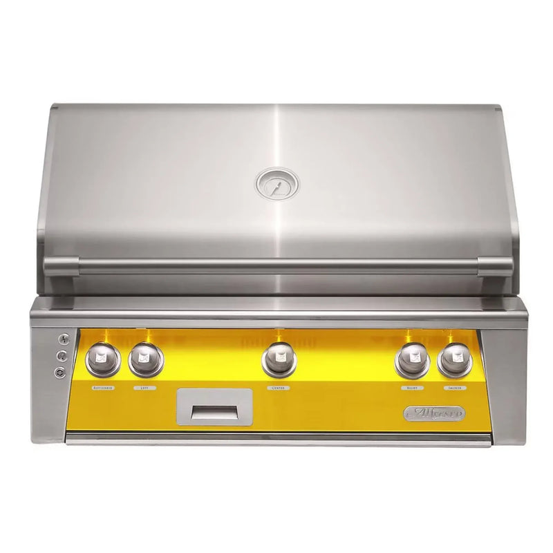 Alfresco 36" Traffic Yellow Built-In Gas Grill with Sear Zone, Rotisserie & Signature Smoker System - Patioscape Outdoors