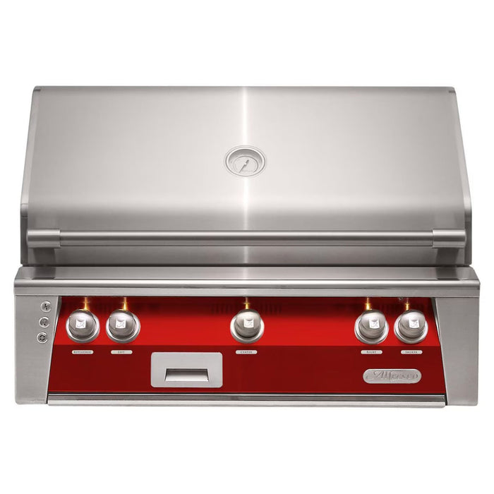Alfresco 36" Carmine Red Built-In Gas Grill with Rotisserie & Smoker Drawer