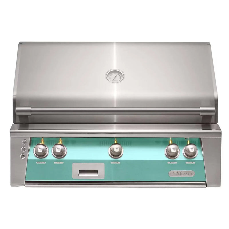Alfresco 36" Light Green Built-In Gas Grill with Rotisserie & Smoker System - Patioscape Outdoors