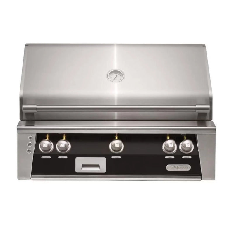 Alfresco 36" Matte Jet Black Built-In Gas Grill with Rotisserie & Smoker Drawer - Patioscape Outdoors
