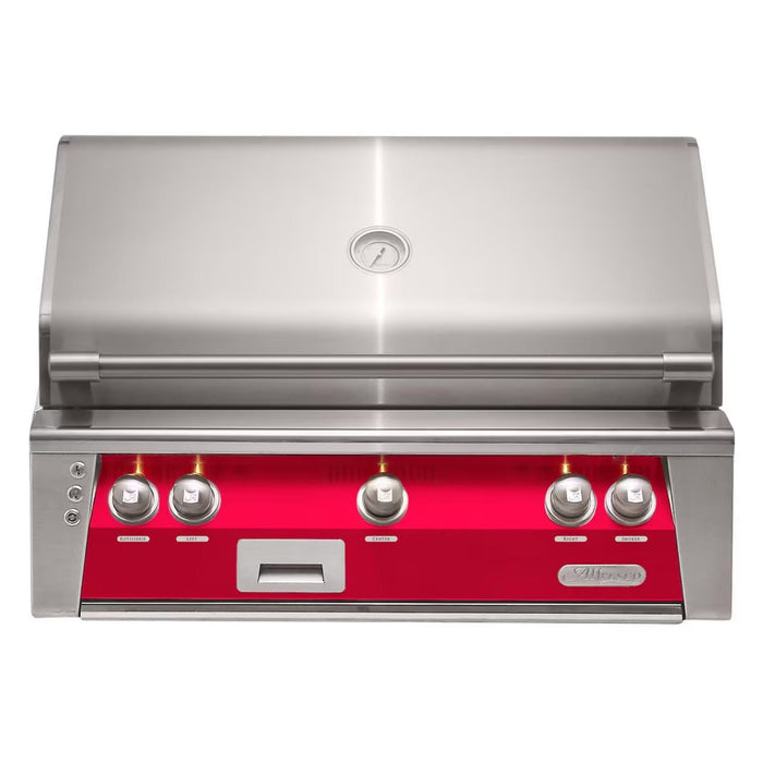 Alfresco 36" Raspberry Red Built-In Gas Grill with Rotisserie & Smoker Burner