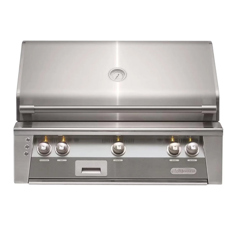 Alfresco 36" Signal Gray Built-In Gas Grill with Rotisserie & Smoker System - Patioscape Outdoors