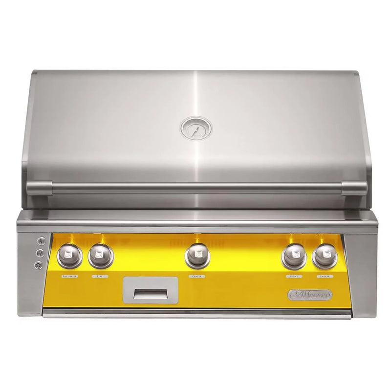 Alfresco 36" Traffic Yellow Built-In Gas Grill with Rotisserie & Smoker Burner - Patioscape Outdoors