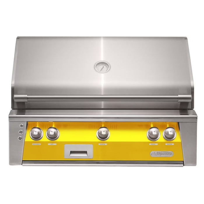 Alfresco 36" Traffic Yellow Built-In Gas Grill with Rotisserie & Smoker Burner