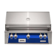 Alfresco 36" Ultramarine Blue Built-In Gas Grill with Rotisserie & Smoker Drawer - Patioscape Outdoors