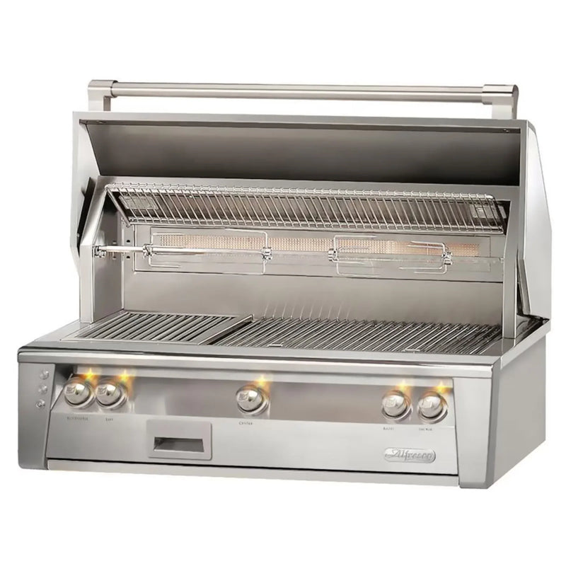 Alfresco 42" Built-In Stainless Steel Gas Grill with Rotisserie & Signature Taste™ Smoker System - Patioscape Outdoors
