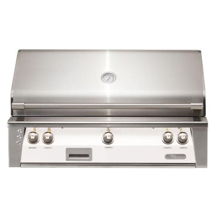 Alfresco 42" Matte Signal White Built-In Gas Grill with Rotisserie, Smoker & EZ-Lift™ Hood