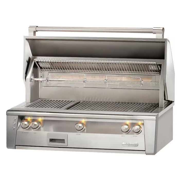 Alfresco 42-Inch Built-in Stainless Steel Gas Grill with Rotisserie, Sear Zone & Signature Taste Smoker