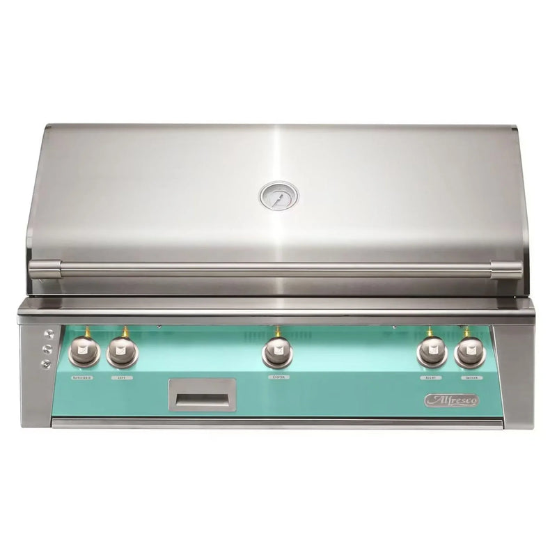 Alfresco 42" Light Green Built-In Gas Grill with Rotisserie, Sear Zone & Smoker Drawer - Patioscape Outdoors
