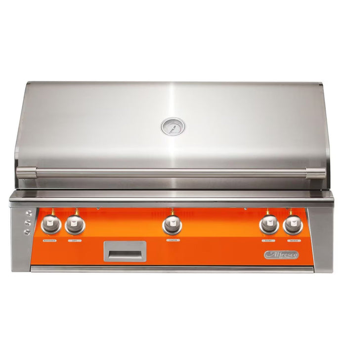 Alfresco 42" Luminous Orange Built-In Gas Grill with Rotisserie, Sear Zone & Smoker