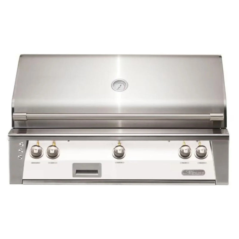 Alfresco 42" Matte Signal White Built-In Gas Grill with Rotisserie, Sear Zone & Smoker System - Patioscape Outdoors