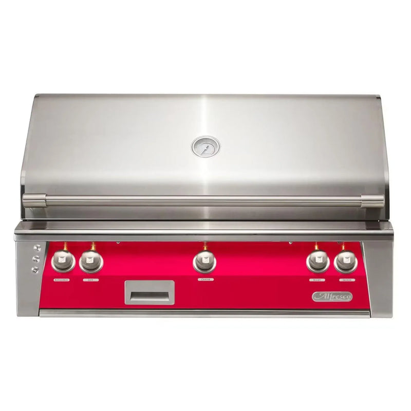 Alfresco 42" Raspberry Red Built-In Gas Grill with Sear Zone, Rotisserie & Smoker System - Patioscape Outdoors
