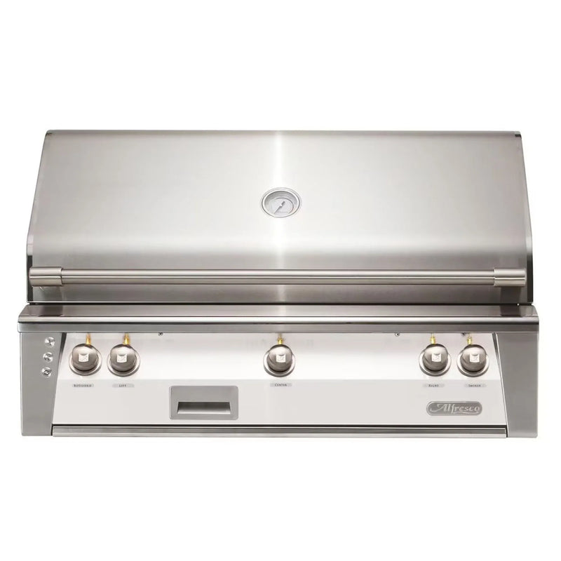 Alfresco 42" Signal White Built-In Gas Grill with Rotisserie, Sear Zone & Smoker System - Patioscape Outdoors