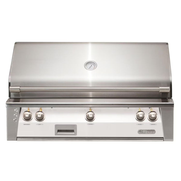 Alfresco 42" Signal White Built-In Gas Grill with Rotisserie, Sear Zone & Smoker System
