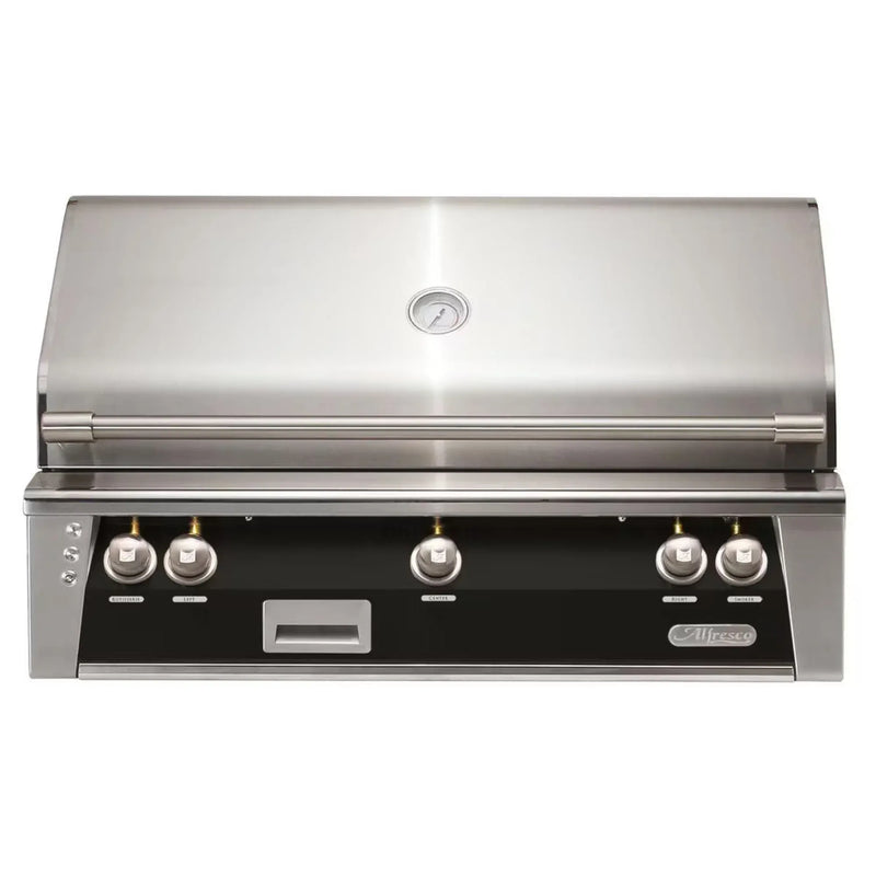 Alfresco 42" Jet Black Built-In Gas Grill with Rotisserie, Smoker & LED Controls - Patioscape Outdoors