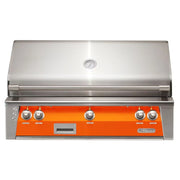 Alfresco 42" Luminous Orange Built-In Gas Grill with Rotisserie, Smoker & EZ-Lift Hood - Patioscape Outdoors