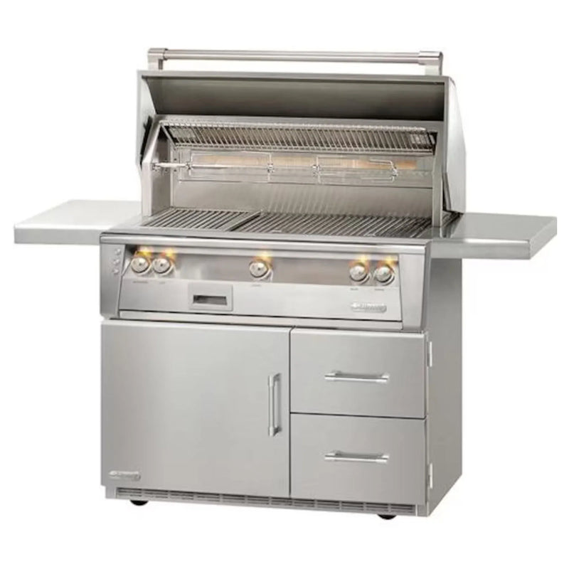 Alfresco 42-Inch Stainless Steel Freestanding Gas Grill w/ Refrigerated Cart, Rotisserie & Sear Zone - Patioscape Outdoors