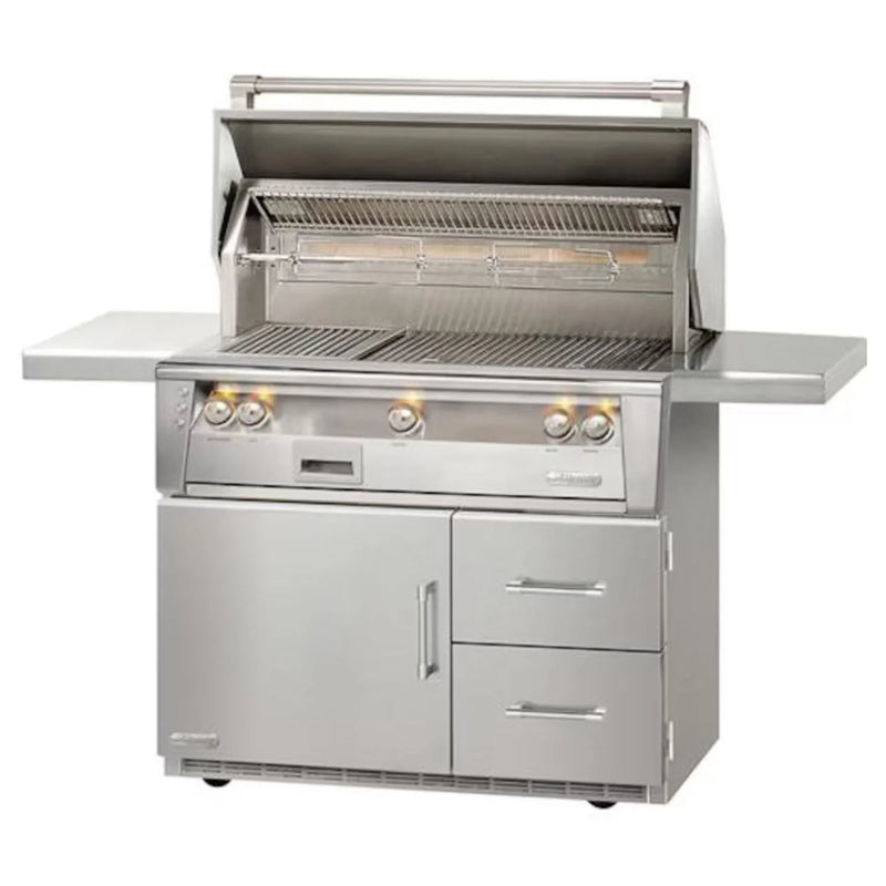 Alfresco 42-Inch Stainless Steel Freestanding Gas Grill w/ Rotisserie & Refrigerated Cart - Patioscape Outdoors