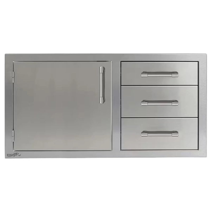 Alfresco 42-Inch Stainless Steel Left-Hinged Door & Triple Drawers Combo - Patioscape Outdoors