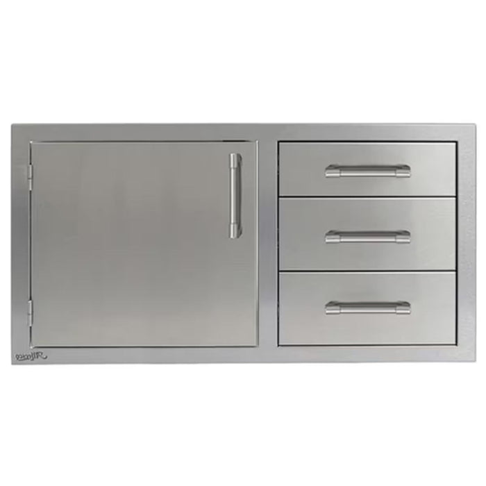 Alfresco 42-Inch Stainless Steel Left-Hinged Door & Triple Drawers Combo