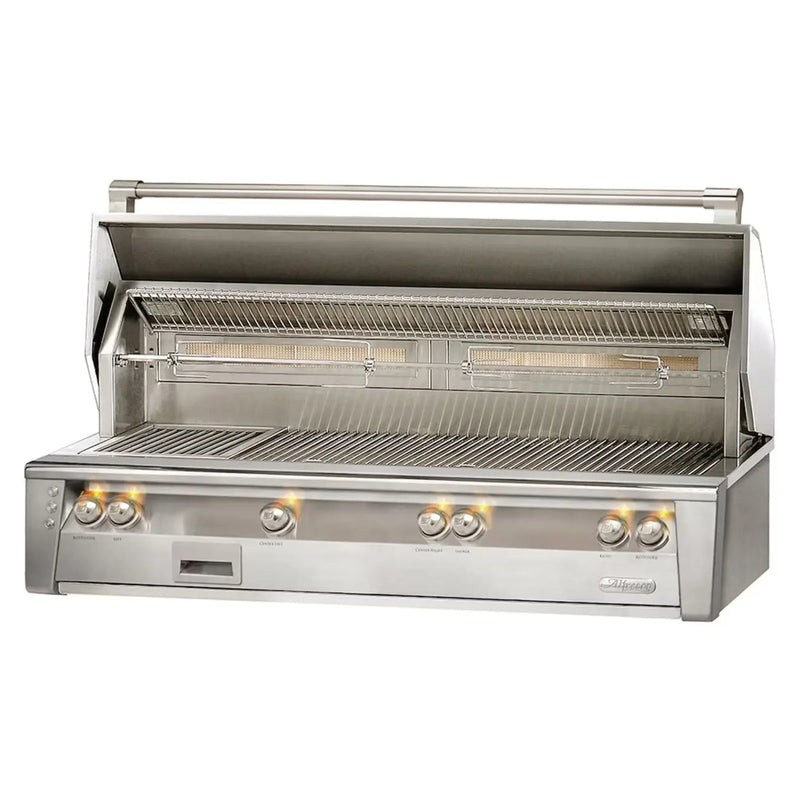 Alfresco 56" Built-In Stainless Steel Gas Grill with Sear Zone, Rotisserie & Smoker System - Patioscape Outdoors