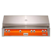 Alfresco 56" Built-In Stainless Steel Gas Grill in Luminous Orange with Sear Zone, Rotisserie & Smoker Drawer - Patioscape Outdoors