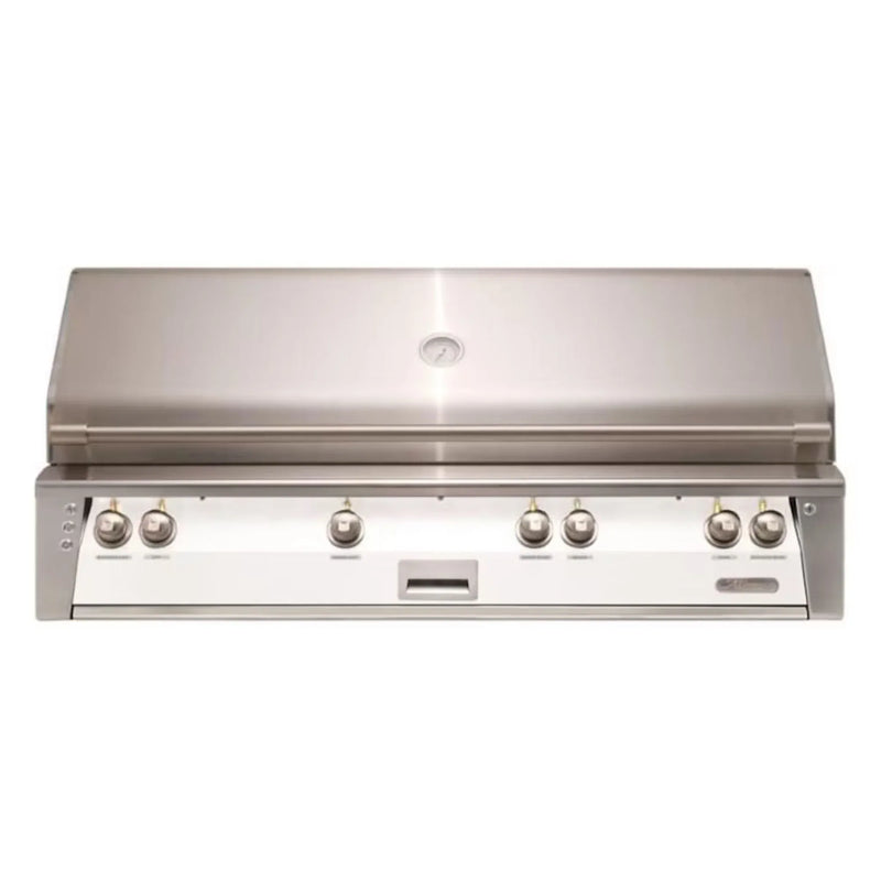 Alfresco 56" Built-In Stainless Steel Gas Grill in Matte Signal White with Rotisserie, Sear Zone & Smoker Drawer - Patioscape Outdoors