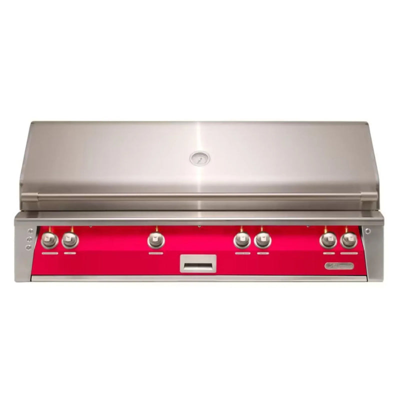 Alfresco 56" Built-In Stainless Steel Gas Grill in Raspberry Red with Rotisserie & Sear Zone - Patioscape Outdoors