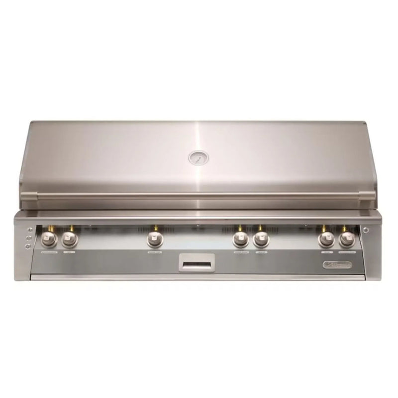 Alfresco 56" Built-In Stainless Steel Gas Grill in Signal Gray with Rotisserie, Sear Zone & Smoker System - Patioscape Outdoors