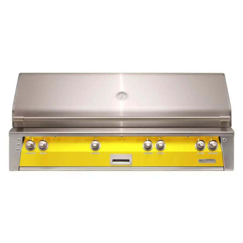Alfresco 56" Built-In Stainless Steel Gas Grill in Traffic Yellow with Sear Zone & Rotisserie System - Patioscape Outdoors